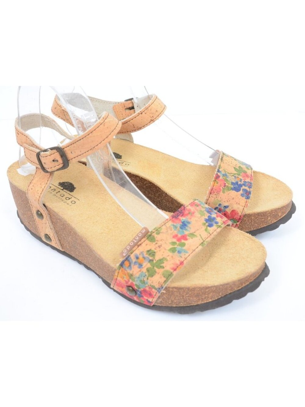 NEW Montado Women's 8.5 Boho Floral Cork Wedge‎ Sandals Vacation Travel Summer